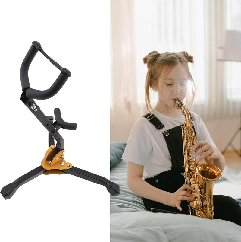REMAGIC Alto Tenor Saxophone Stand, Folding Saxophone Stand Sax holder Rack, Adjustable Metal Sax Tripod Holder Rack, Portable Musical Instrument Saxophone Accessories Part - Image 4